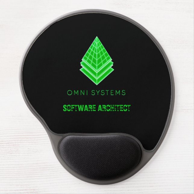 Minimalist Retro-Futurism Omni Systems Tech Gel Mouse Pad (Front)