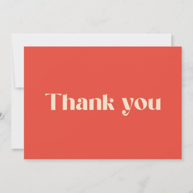 Minimalist Retro Groovy 60s Thank You Card (Front)