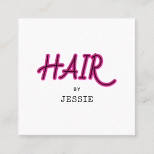 Minimalist Retro Hair Stylist Square Business Card