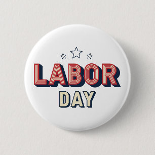 Minimalist Retro Labor Day Button