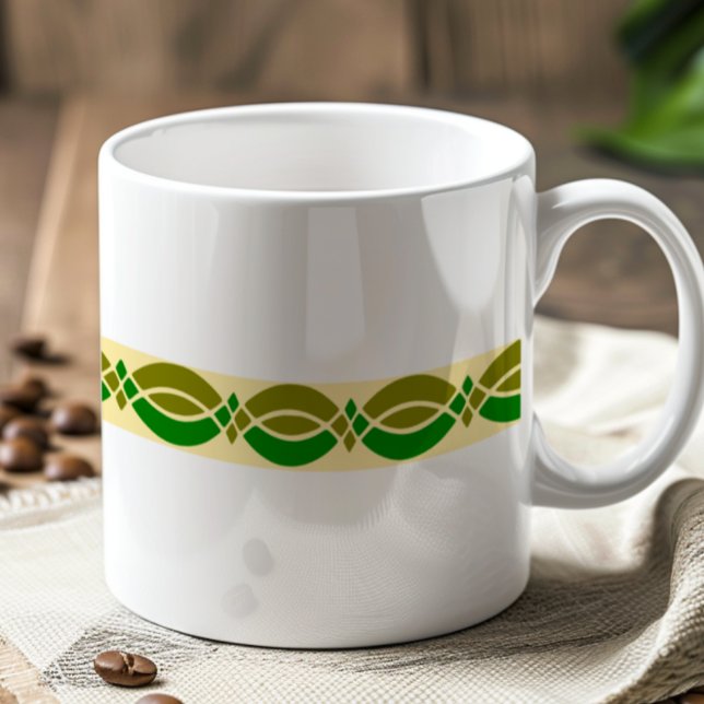 Minimalist Retro Pattern Customizable Coffee Mug (Creator Uploaded)