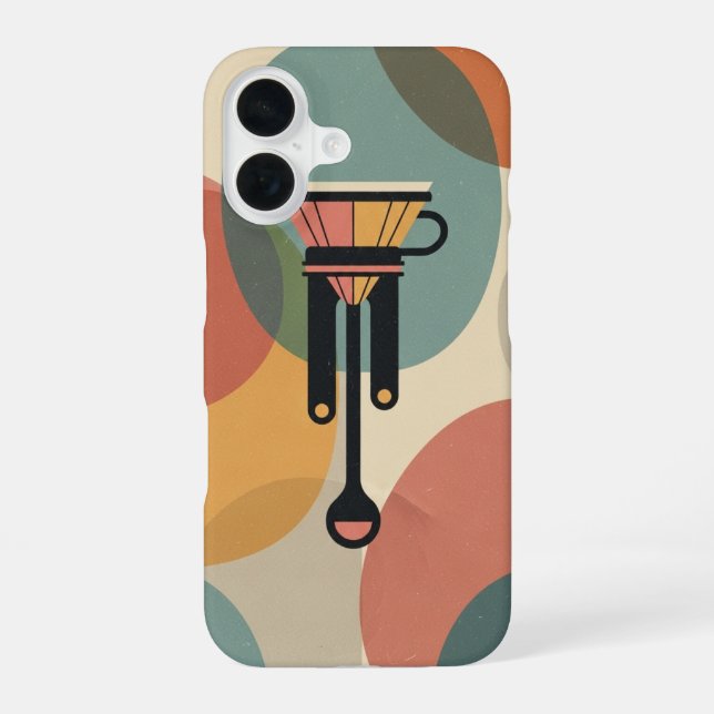 Minimalist Retro Pour-Over Coffee iPhone Case (Back)