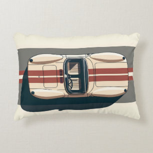 Minimalist Retro Racing Car Stripe Accent Pillow