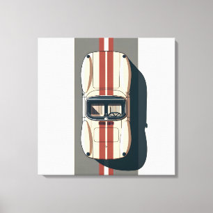 Minimalist Retro Racing Car Stripe Canvas Print