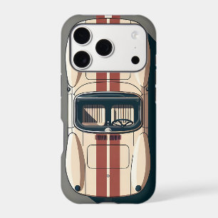 Minimalist Retro Racing Car Stripe iPhone 17 Pro Case
