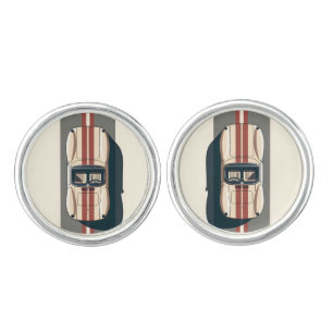 Minimalist Retro Racing Car Stripe Cufflinks