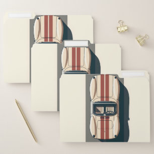 Minimalist Retro Racing Car Stripe File Folder