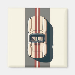 Minimalist Retro Racing Car Stripe Magnet