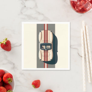 Minimalist Retro Racing Car Stripe Napkins
