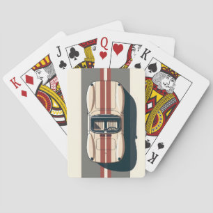 Minimalist Retro Racing Car Stripe Poker Cards