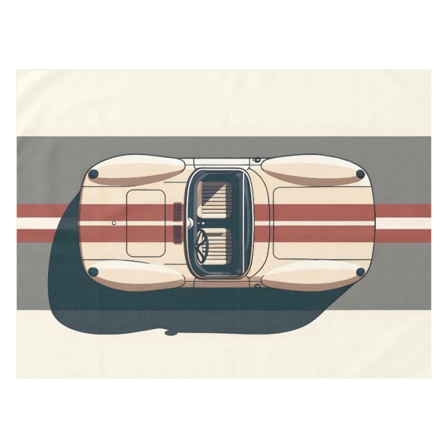 Minimalist Retro Racing Car Stripe Tablecloth (Front (Horizontal))