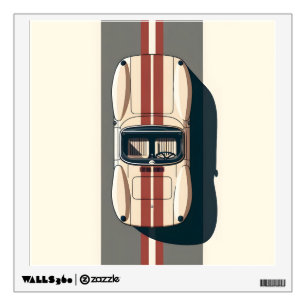 Minimalist Retro Racing Car Stripe Wall Decal