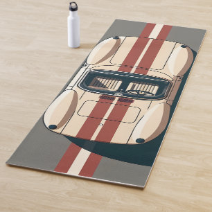 Minimalist Retro Racing Car Stripe Yoga Mat