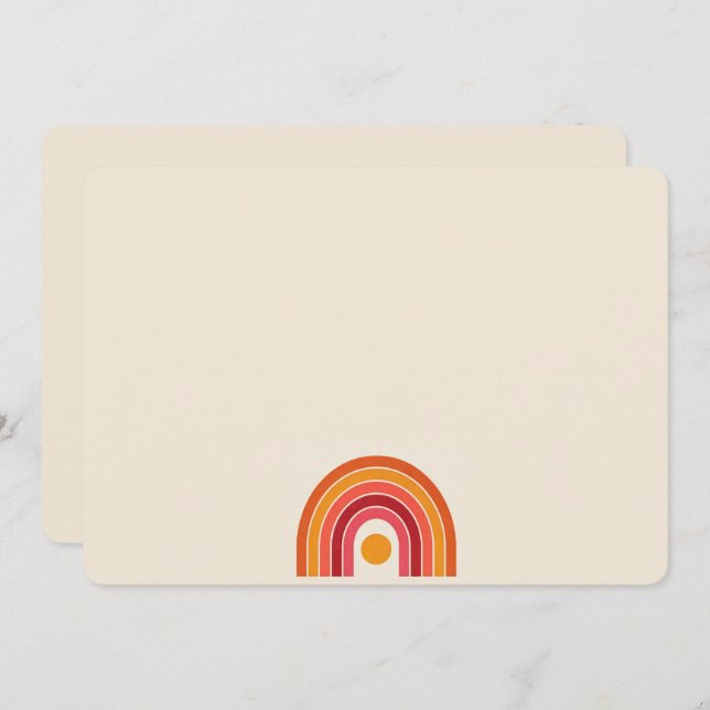 Minimalist Retro Rainbow Note Card (Front/Back)