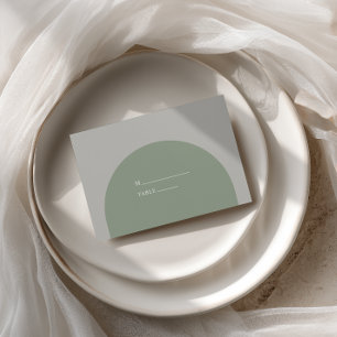 Minimalist Retro Sage Green Arch Bohemian Wedding Place Card