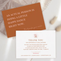 Minimalist Retro Small Business Thank You Card