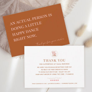 Minimalist Retro Small Business Thank You Card