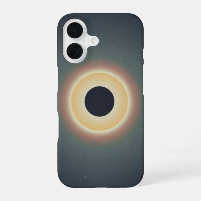Minimalist Retro Solar Eclipse iPhone Case (Back)