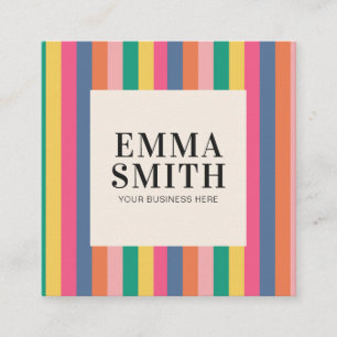 Minimalist Retro Stripes Square Business Card