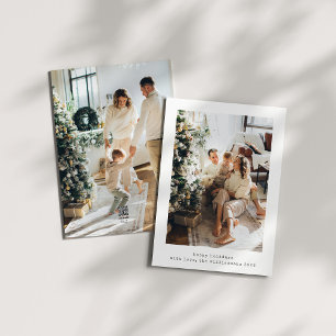 Minimalist Retro Typewriter Two Vertical Photo  Holiday Card