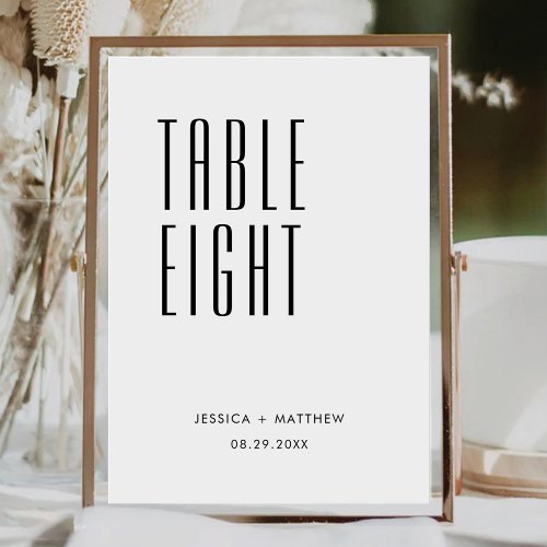 Minimalist Retro Vibes  Wedding Table Number