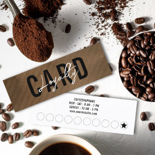 Minimalist Retro Vintage Brown Kraft Simple Coffee Loyalty Card