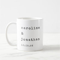 Minimalist Retro White Typewriter Custom Wedding