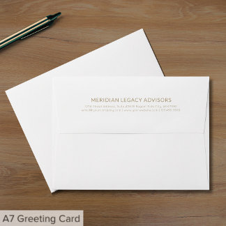 Minimalist Return Address Back Flap Envelope