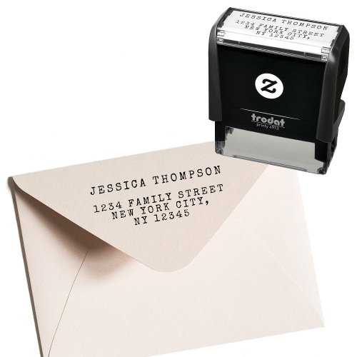 Minimalist Return Address Retro Typewriter Self_inking Stamp