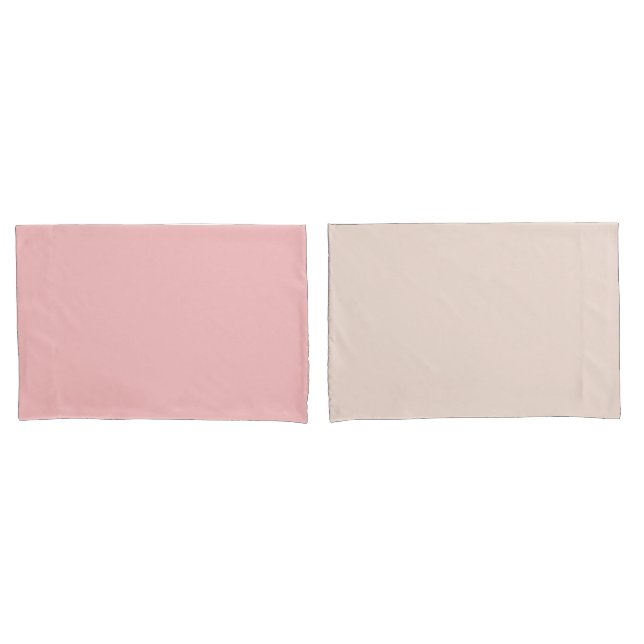 Minimalist Reversible Pastel Pink Double Sided  Pillow Case (Front-Set)