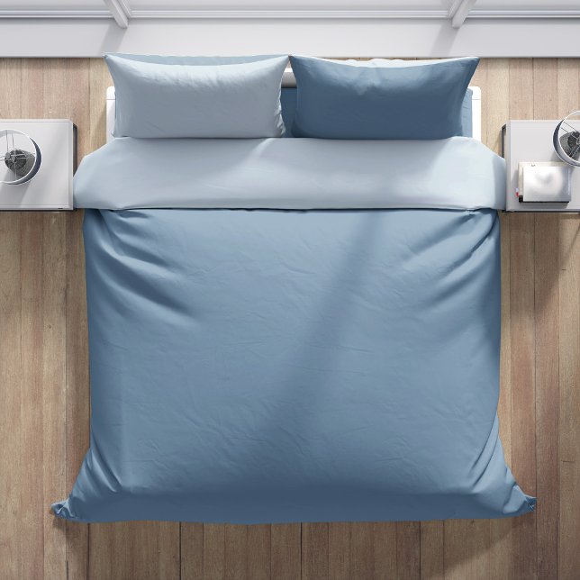 Minimalist Reversible Steel Blue Double Sided  Duvet Cover (Reversible steel blue duvet cover)