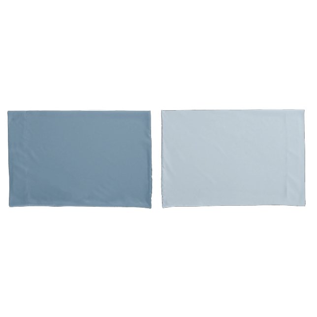 Minimalist Reversible Steel Blue Double Sided  Pillow Case (Front-Set)