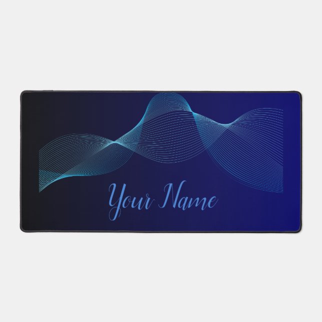 Minimalist Rhytmic Waves Harmonic Vibrant  Desk Mat (Front)