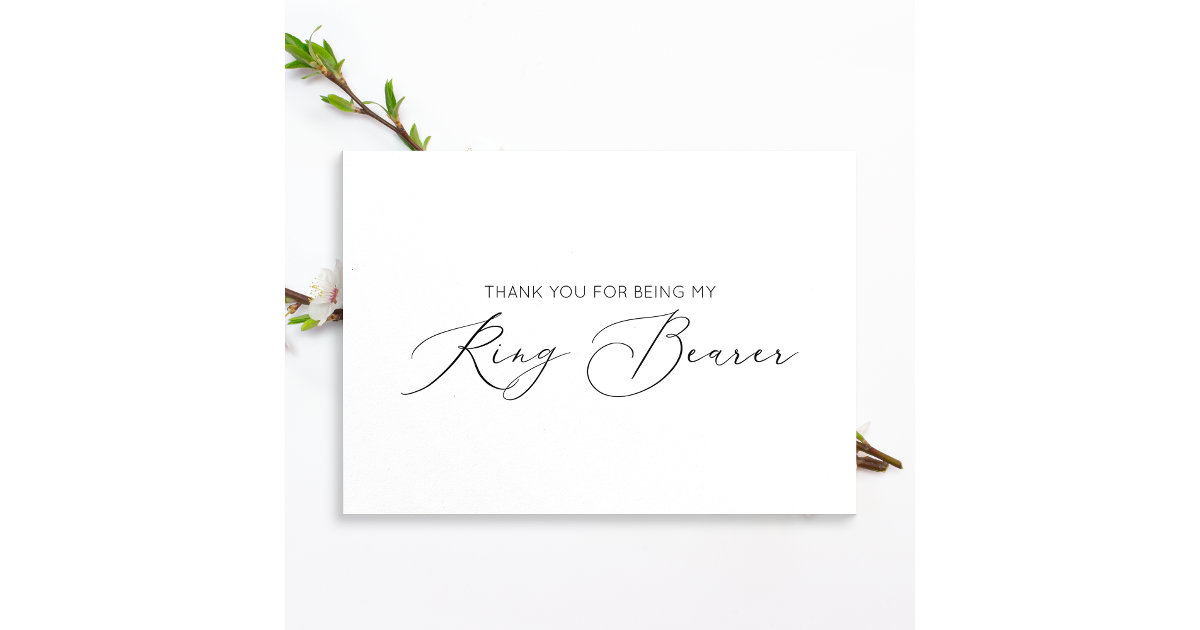Minimalist Ring Bearer Folded Thank You Card Zazzle