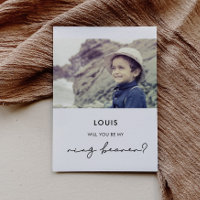 Minimalist Ring bearer proposal photo card