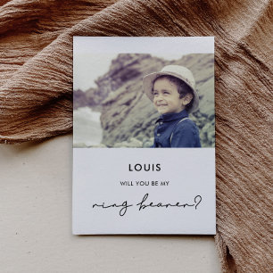 Minimalist Ring bearer proposal photo card