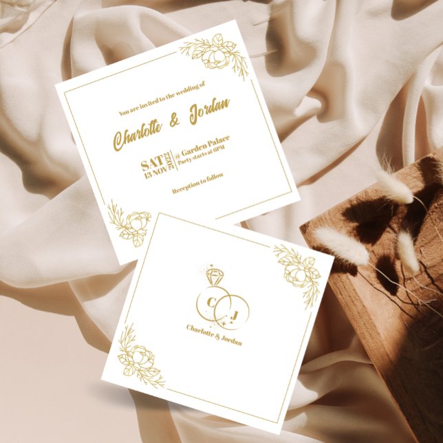 Minimalist Ring Gold Invitation Wedding Card (Creator Uploaded)
