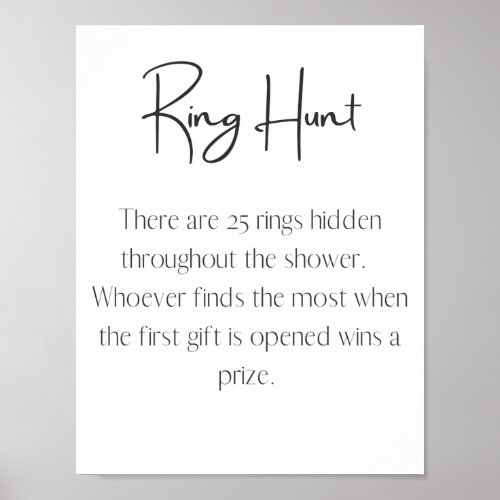 Minimalist Ring Hunt Game Poster