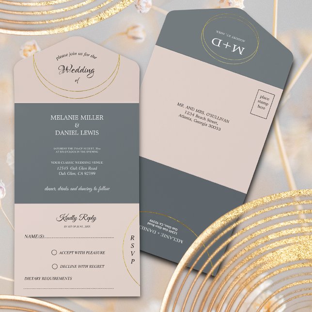 Minimalist Rings Wedding All In One Invitation (Creator Uploaded)
