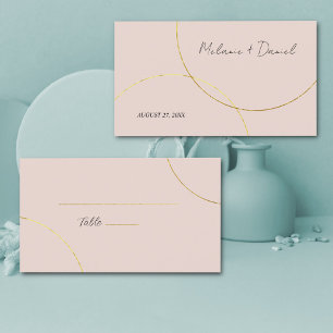 Minimalist Rings Wedding Place Card
