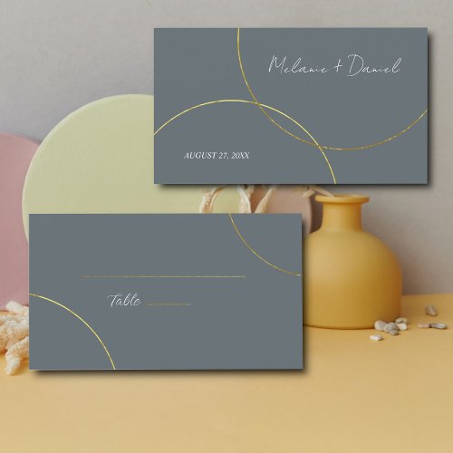 Minimalist Rings Wedding Place Card