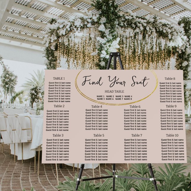 Minimalist Rings Wedding Seating Chart Foam Board (Creator Uploaded)