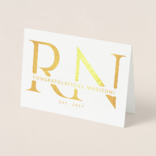 Minimalist RN Registered Nurse Congratulations Foil Card