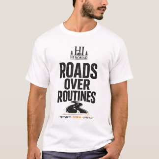 Minimalist Roads Over Routines T-Shirt | Bold Dark