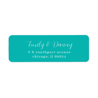 Minimalist Robin Egg Blue Elegant Wedding Address Label