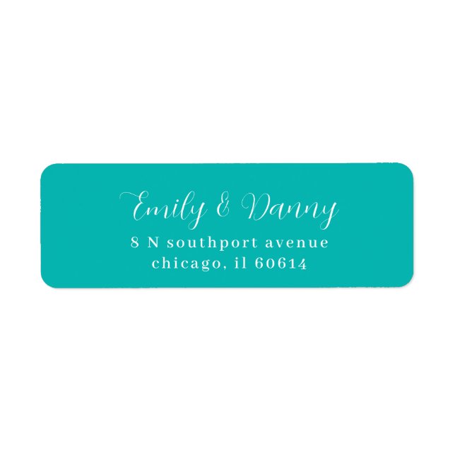 Minimalist Robin Egg Blue Elegant Wedding Address Label (Front)