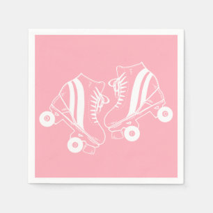 Minimalist Roller Skates Derby Skating Pink Napkins