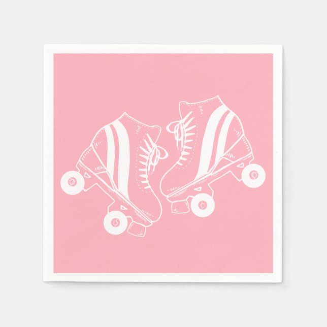 Minimalist Roller Skates Derby Skating Pink      Napkins (Front)