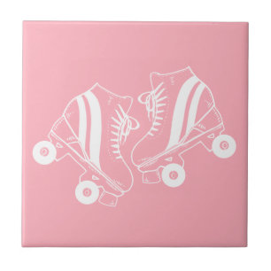 Minimalist Roller Skates Roller Skating Pink Ceramic Tile