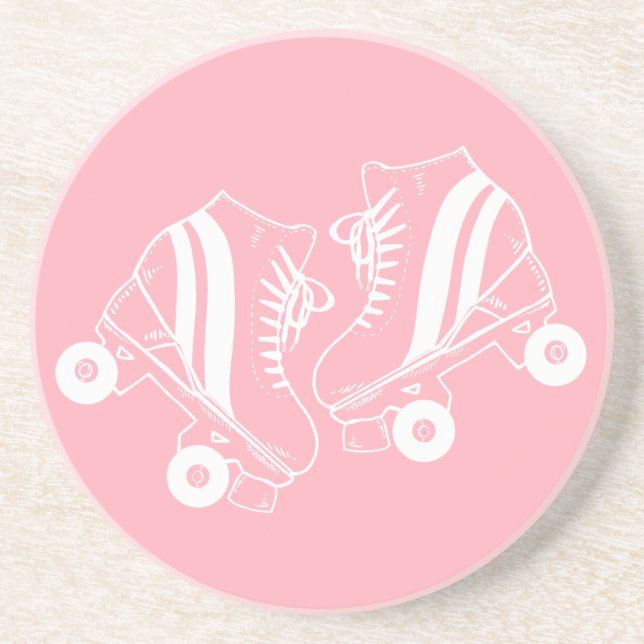 Minimalist Roller Skates Roller Skating Pink   Coaster (Front)